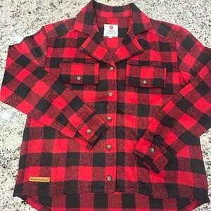 Simply Southern Womens Red and Black‎ Checkered Shirt Excellent Condition